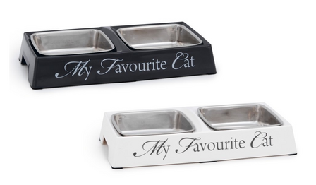 Designed by lotte dinerset my favourit cat duubele kattenvoerbak