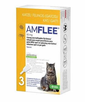 Amflee pipetten tegen vlooien, teken en luizen bij katten