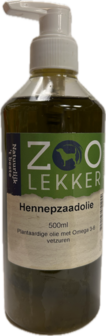 Zoolekker hennepolie 500 ml