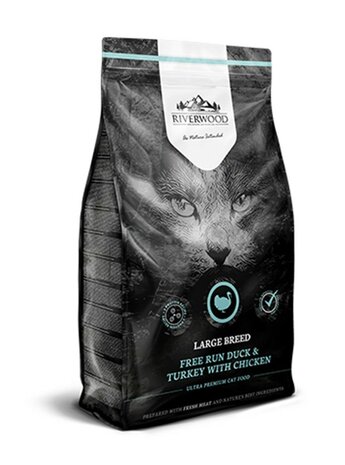 Riverwood kattenvoer large kat eend en kalkoen 2 kg det.1